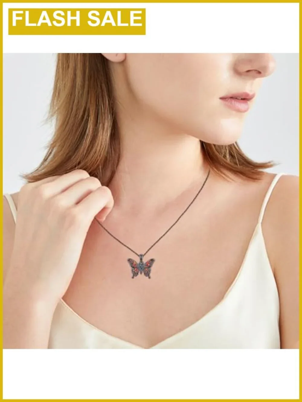 925 Sterling Silver Butterfly Pendant Necklace 18+2in Women Jewelry Gift